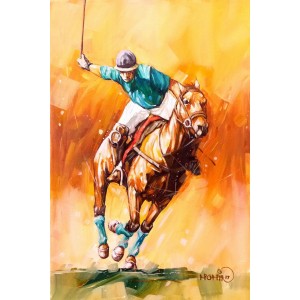 Momin Khan 12 x 18 Inch, Acrylic on Canvas, Figurative Painting, AC-MK-014